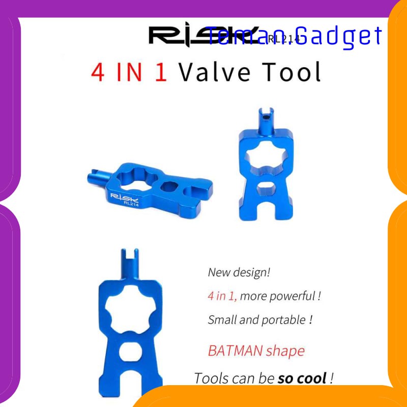 TG-IB0574 RISK Kunci Pas Sepeda 4in1 Bike Valve Wrench Schrader Presta - RL214