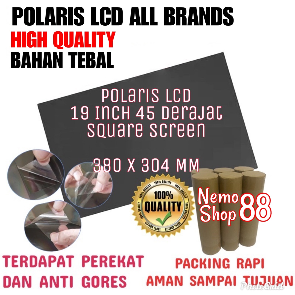 Termurah POLARIS POLARISER POLARIZER LCD 19 INCH 45 DERAJAT POLARIS LCD 19 Inch 45 Derajat Square Sc