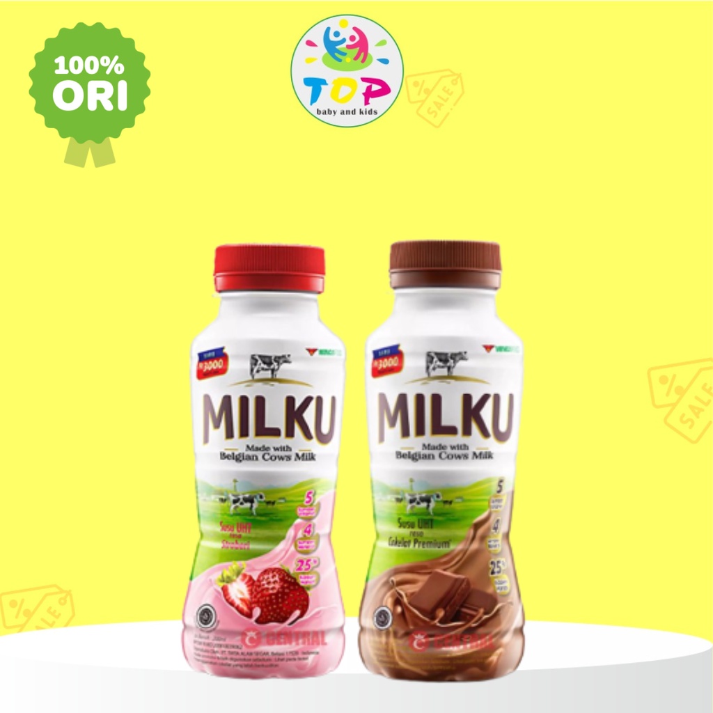 Jual TOP MILKU UHT COKLAT DAN STRAWBERRY 200ML | Shopee Indonesia