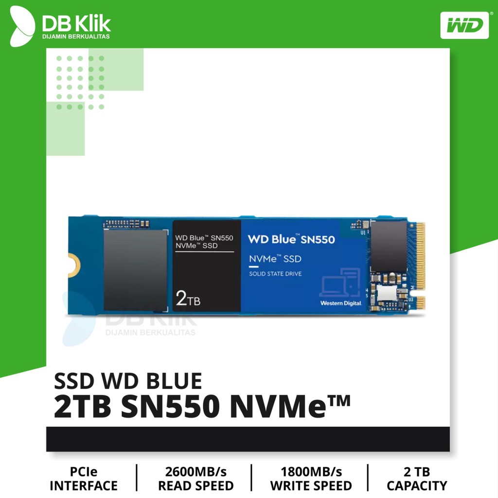 SSD WD BLUE 2TB M.2 SN550 NVMe - WD Blue NVMe M.2 SN550 2TB