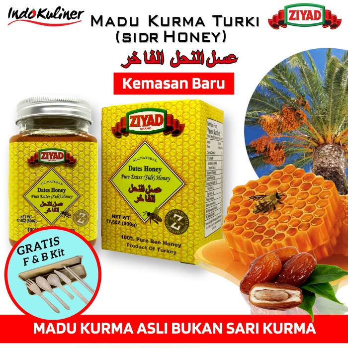 

madu- ziyad madu kurma 500 gram nektar bunga kurma by indokuliner asli murni -madu.