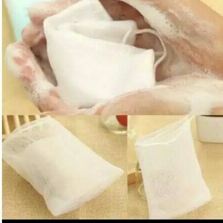 Jaring sabun Net soap premium putih / Wadah sabun batang / pouch sabun mandi