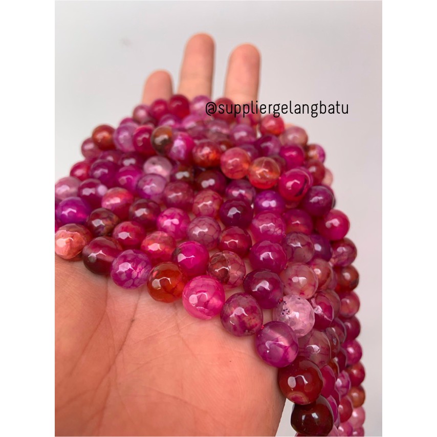 bahan batu 10mm Purple Agate CUTTING aksesoris FACETgelang kalung batu