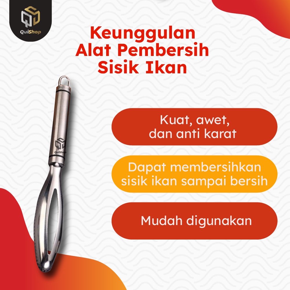 Alat Pembersih sisik ikan Stainless Steel 304 fish scale planer