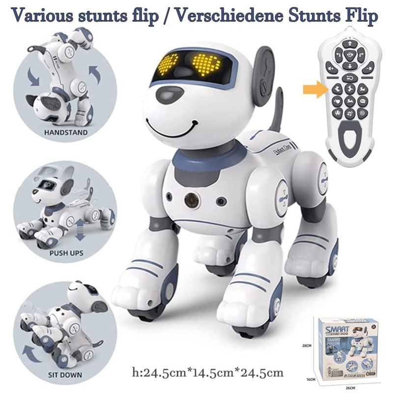 Mary RC Robotic Stunt Puppy Programmable Stunt RC Puppy Interaktif Dengan Komando