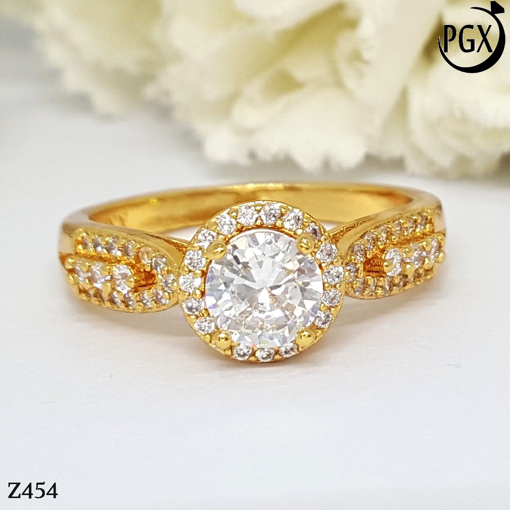 PGX Cincin Xuping Wanita Lapis Emas Aksesoris Perhiasan Fashion Premium - Z454