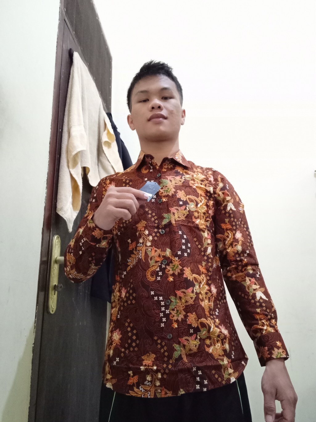 Odza Baju Kemeja Batik Slim Fit Lengan Panjang Hem Batik Fashion