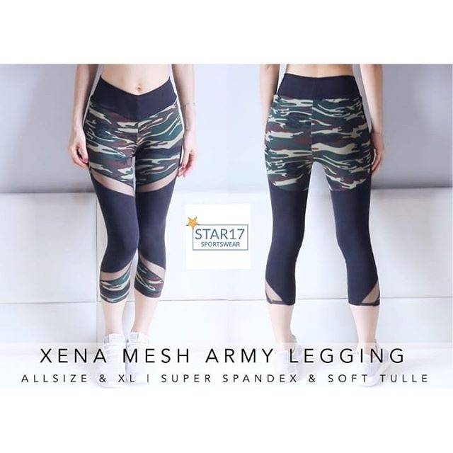 XENA ARMY LEGGING - BAJU SENAM - BAJU OLAHRAGA WANITA - BAJU ZUMBA - BAJU AEROBIC - BAJU YOGA