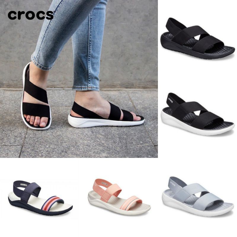 SANDAL CROCS LITERIDE STRETCH STRAP WOMEN / CROCS LITERIDE STRAPY SLIP ON SANDALS