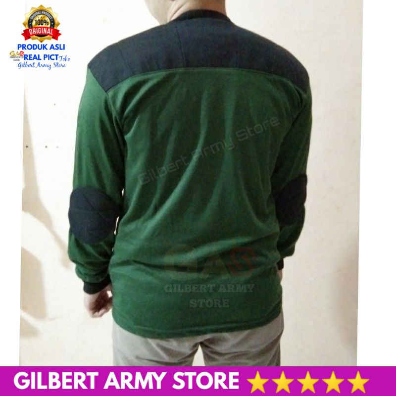 GILBERT ARMY STORE Kaos Dekker Pria Lengan Panjang Gambar Senapan Serbu Desert Eagle Hijau Hitam All Size Tshirt Distro Terbaru