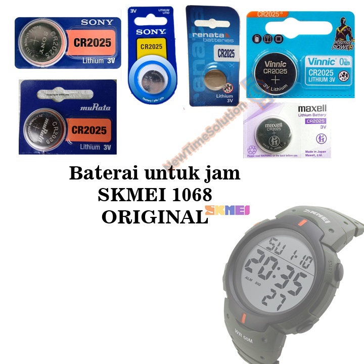Batre Jam Tangan SKMEI 1068 Baterai CR2025 Original Batu Battery 2025 Lithium 3V