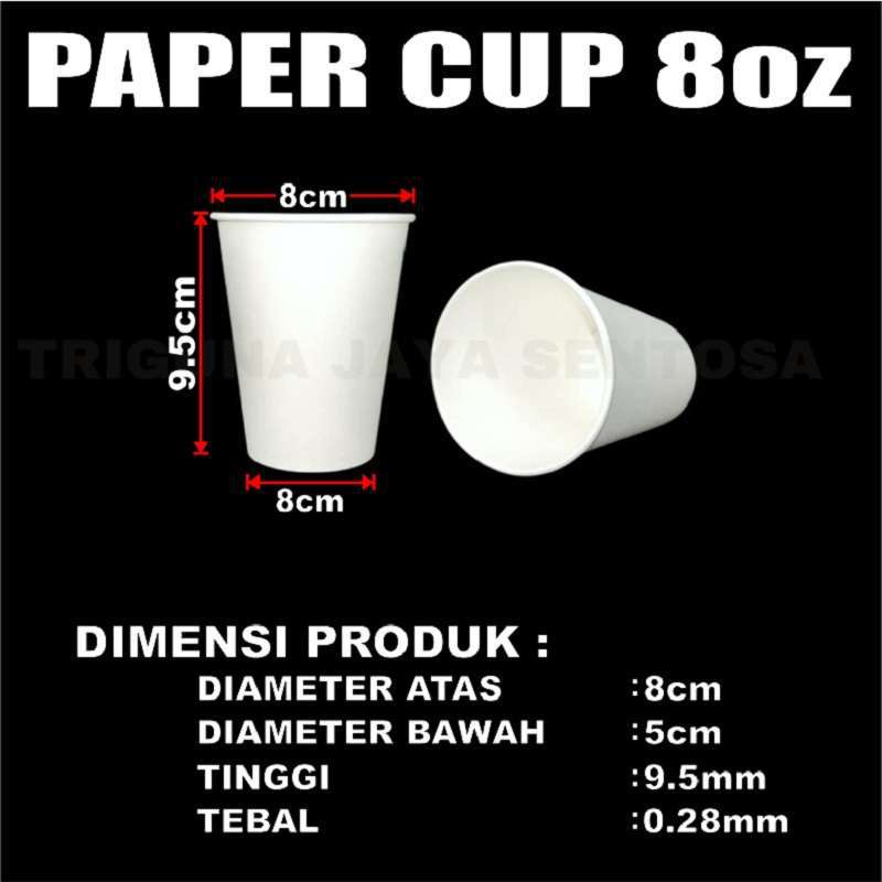 Paper Cup 8oz Gelas Kopi Kertas 240ml Kuat Tahan Panas Dus Semua Jasa Kirim Ekspedisi Surabaya