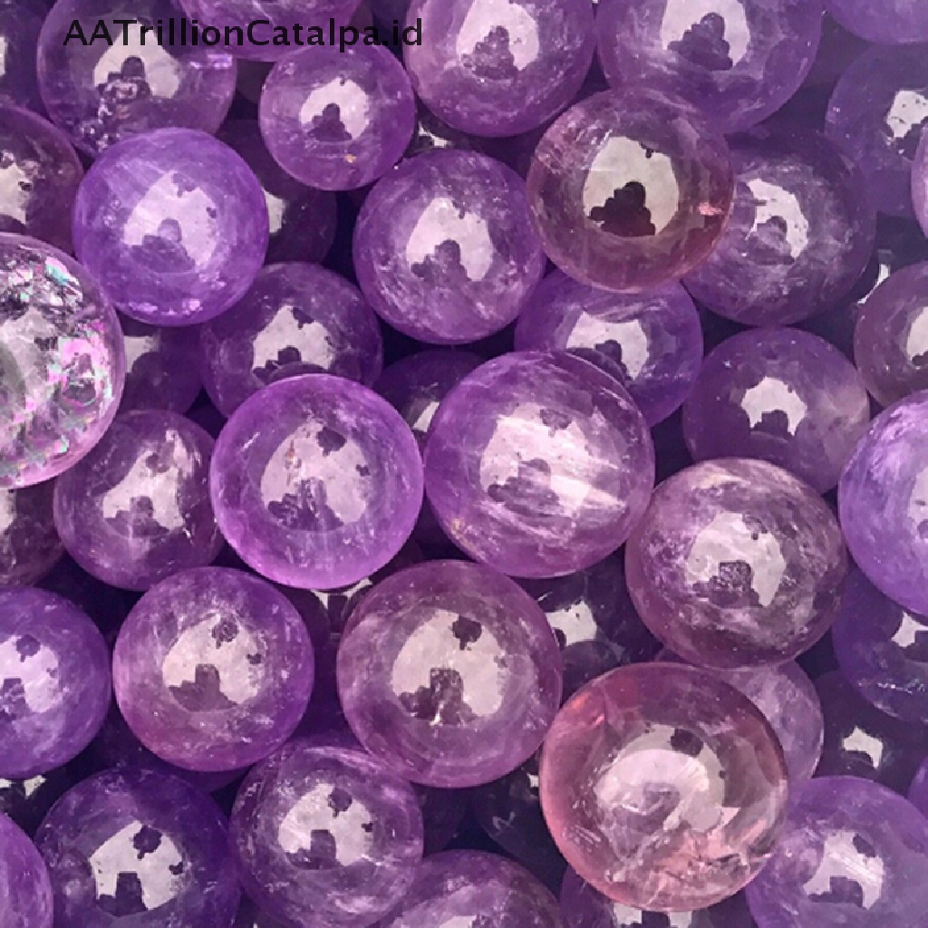 Aatrillioncatalpa 1pc Bola Kristal Amethyst Quartz Fluorit Alami Untuk Penyembuhan