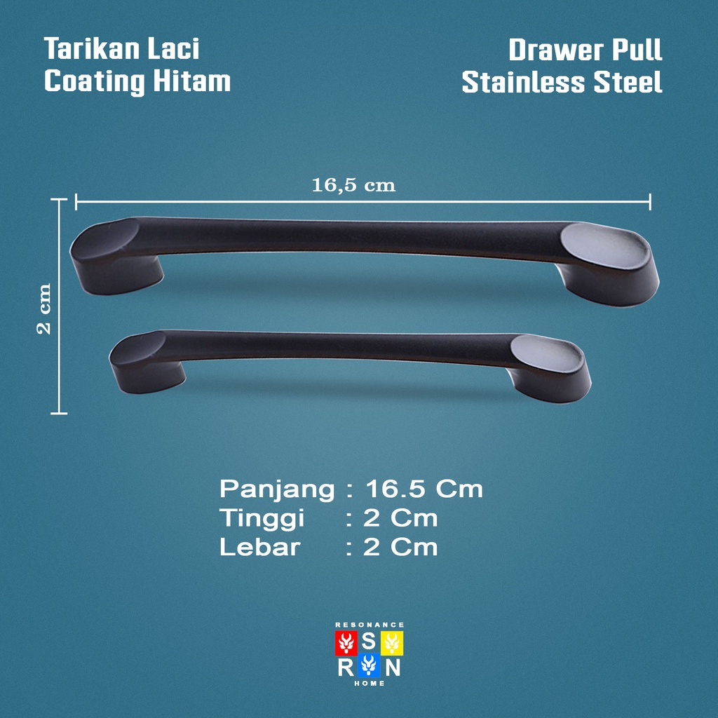 Tarikan Laci Coating Hitam 8501 / Handle Gagang Pintu Laci Lemari Resonance Home