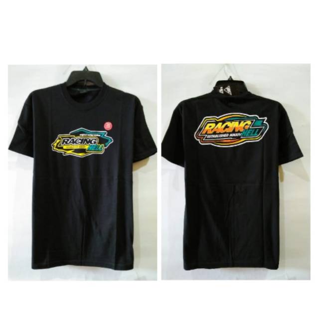 Kaos racing hell hitam combed