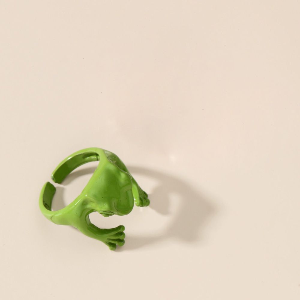 Needway  Cute Frog Opening Ring Personality Fashion Jewelry Korean Style Ring Teens Female Geometric Alloy Girls Simple Women Finger Ring