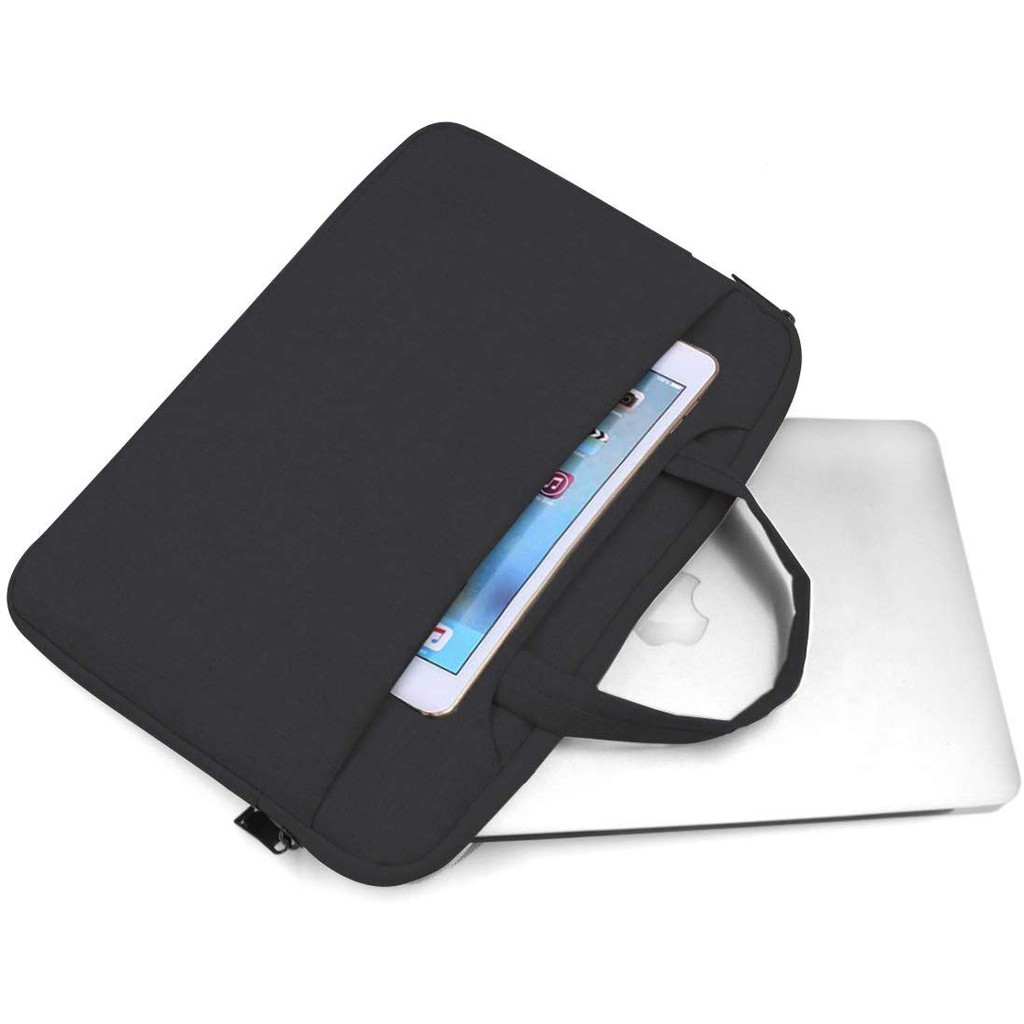 Tas Laptop 15inch Softcase Sleeve Macbook Pocket Handstrap Waterproof - Black