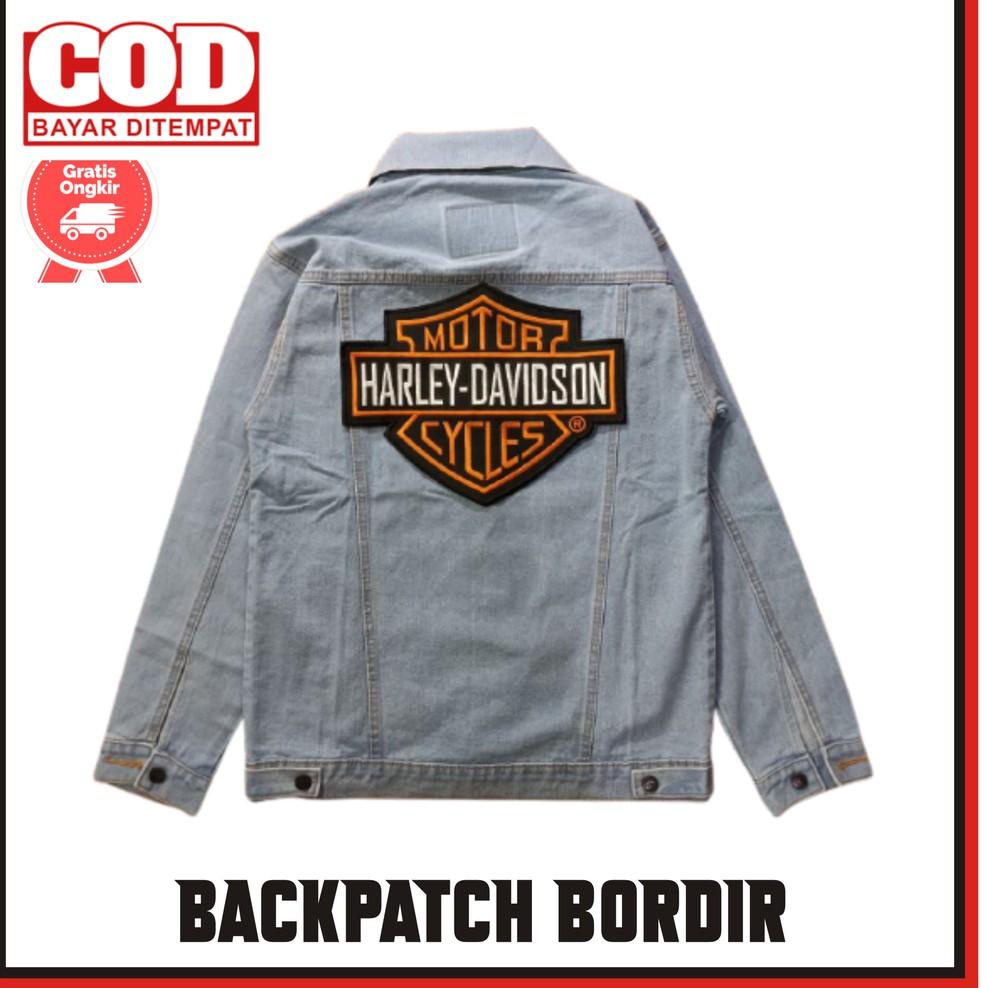 [BQ0DD9442] Patch Emblem Bordir Jaket Besar Punggung Backpatch Harley Davidson Logo