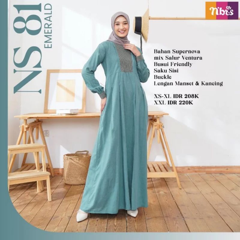 NS 081 Gamis Dewasa Nibras Terbaru
