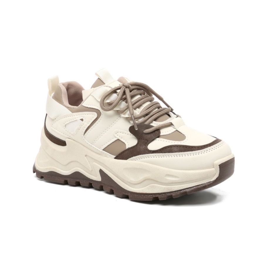 PVN Taecyeon Sepatu Sneakers Wanita Casual Sport Shoes Cream 234-Jeonghan - Choco