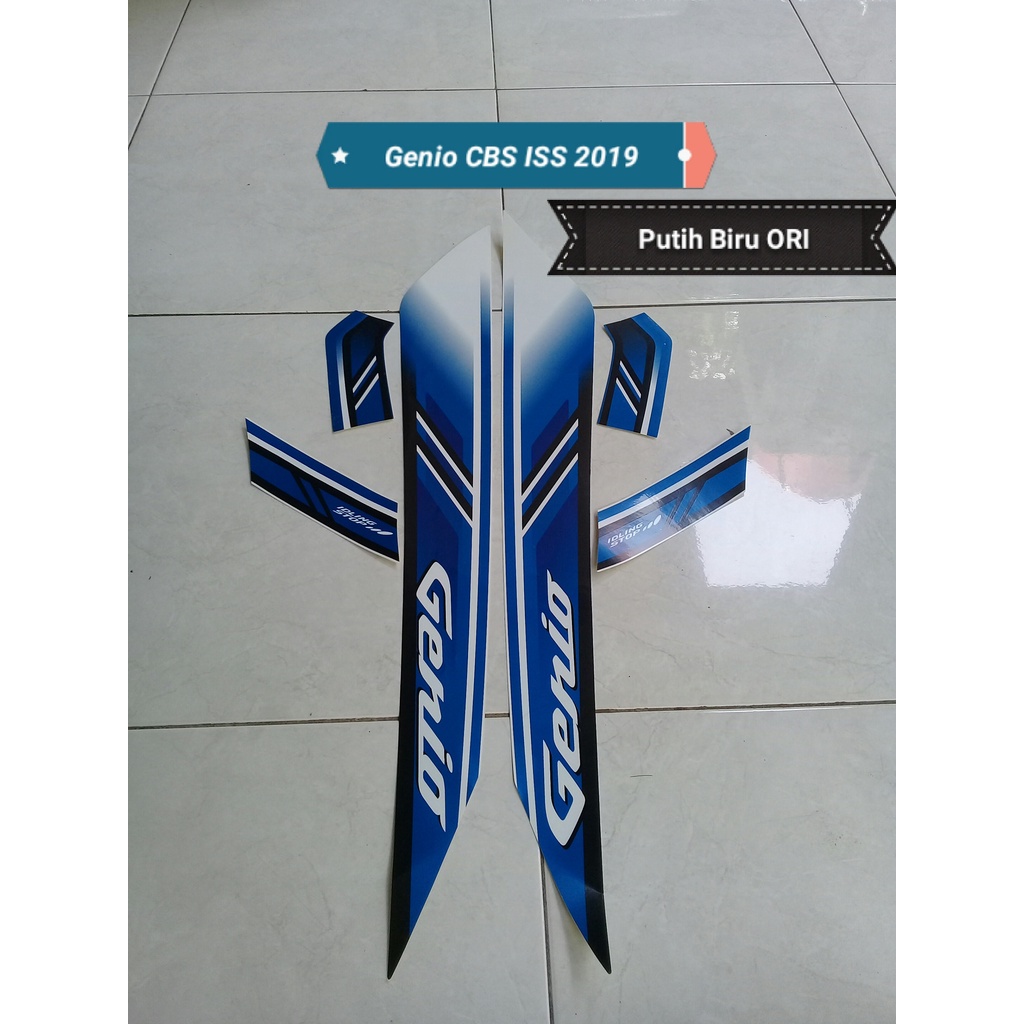 Striping Lis Stiker Motor Honda Genio CBS ISS 2019 Putih Biru