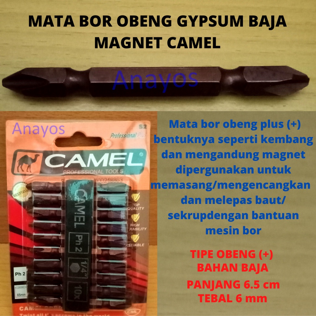 Mata Bor Obeng Gypsum Baja Magnet CAMEL
