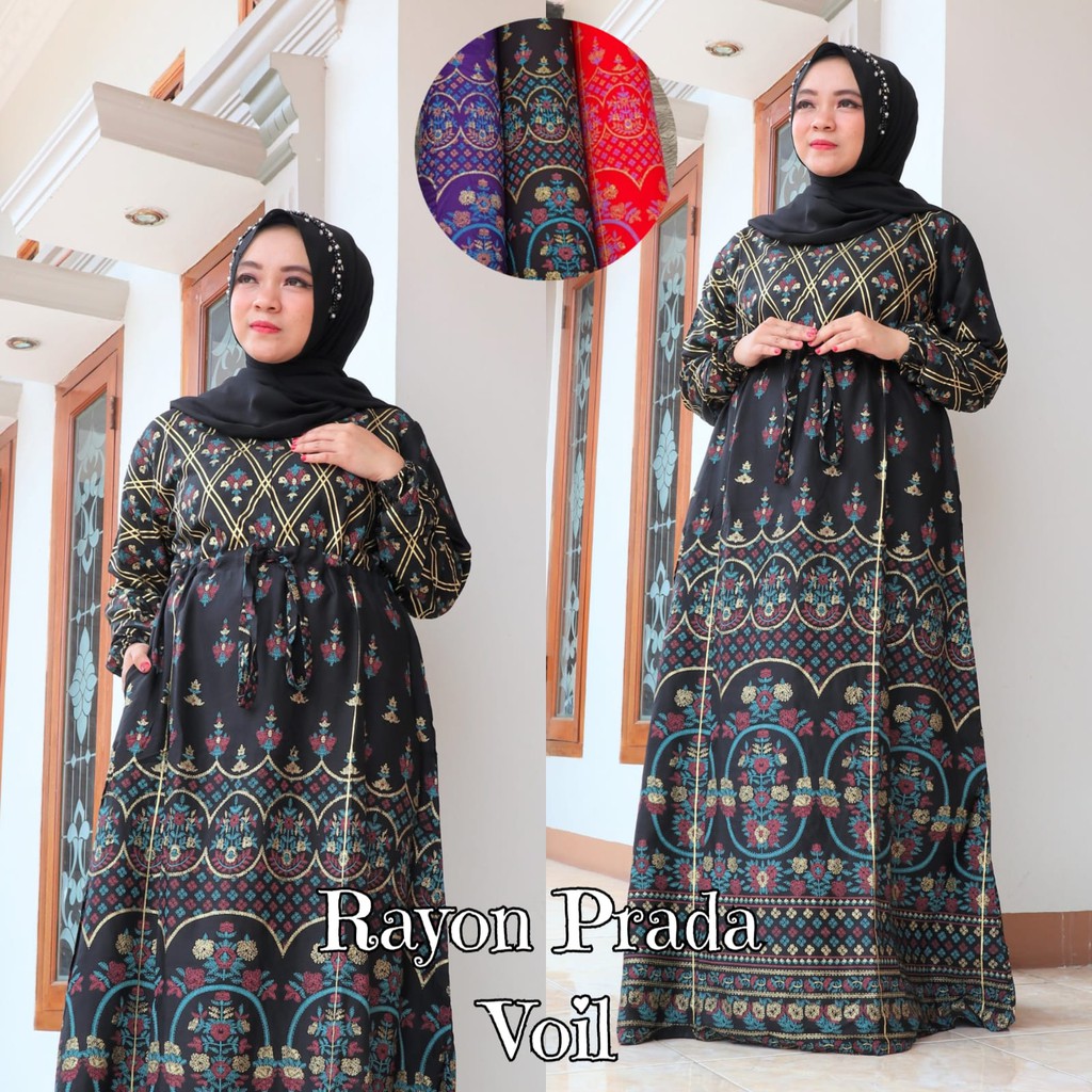 Gamis Rayon Prada Motif Terbaru / Gamis India