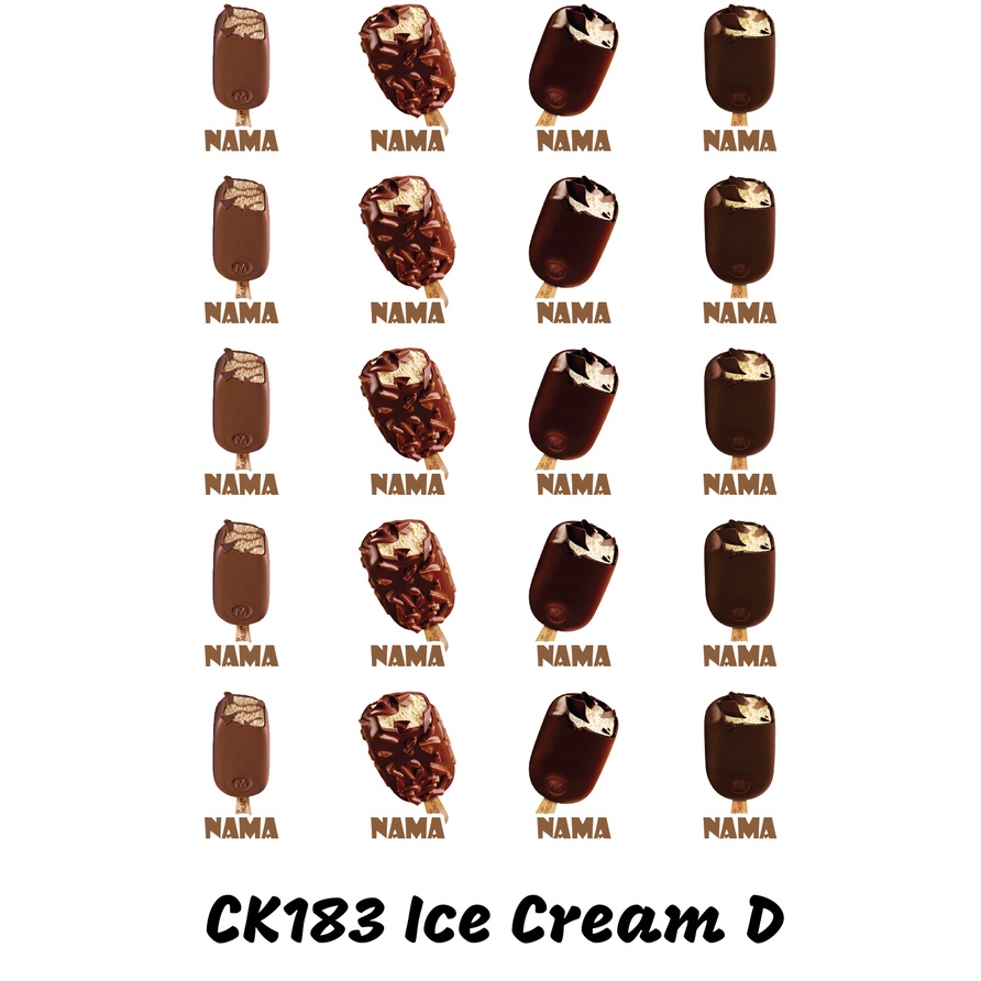 

Sticker Nama Cutting Label Waterproof Tahan Air Ice Cream D (CK183)