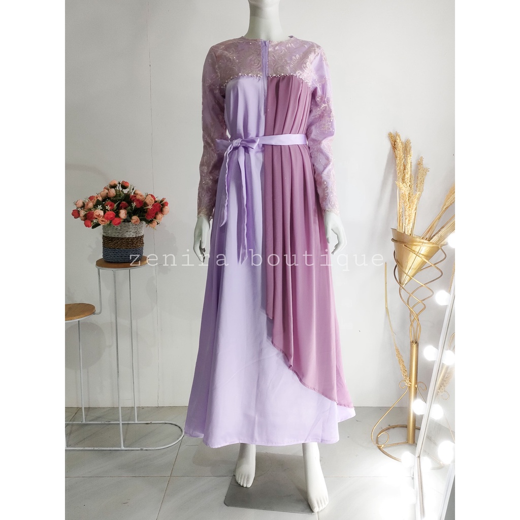 REGINA DRESS brokat remaja / baju pesta / gamis kondangan / lamaran / wisuda / bridesmaids tersedia ukuran kecil hingga jumbo