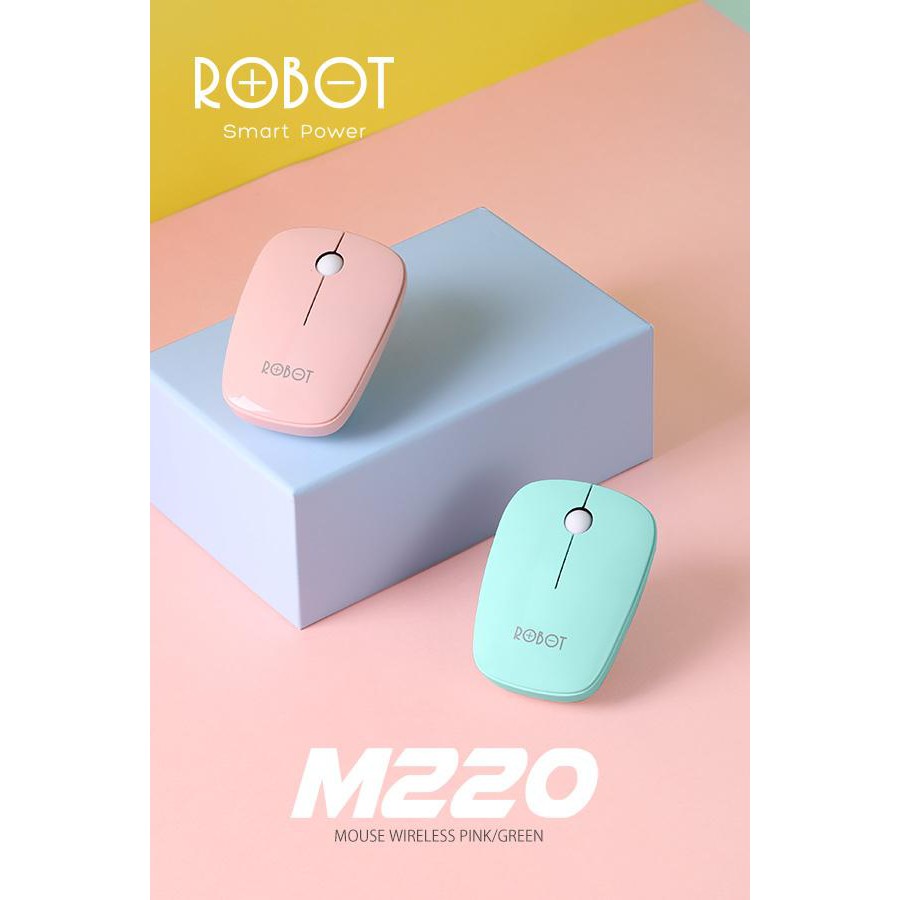 ROBOT M220 2.4G Wireless Optical Mouse Green Pink Cherry Scroll Wheel Mouse ROBOT Bluetooth M220