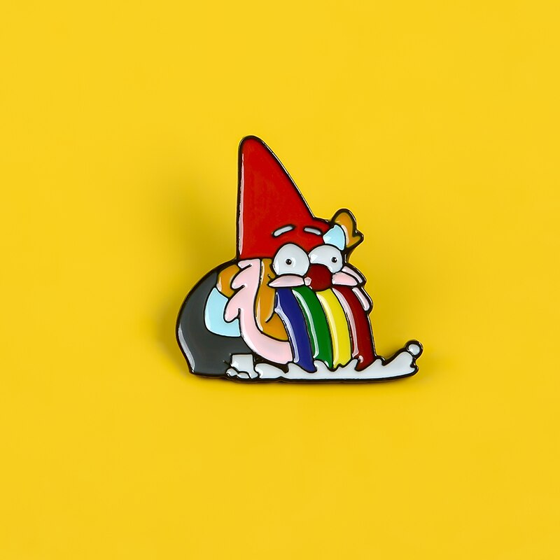 Bros Pin Enamel Desain Kartun Pelangi Vomit Dwarf Untuk Hadiah Anak