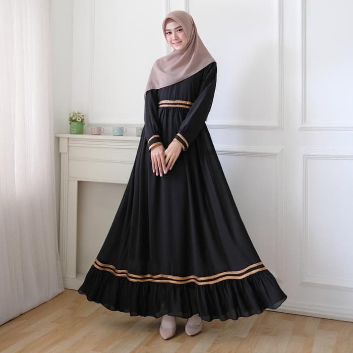 Model Gamis Terbaru Maxi Sabrina Gamis Murah Gamis Hitam Dress Polos Hitam Baju Hitam Gami 28btm Shopee Indonesia