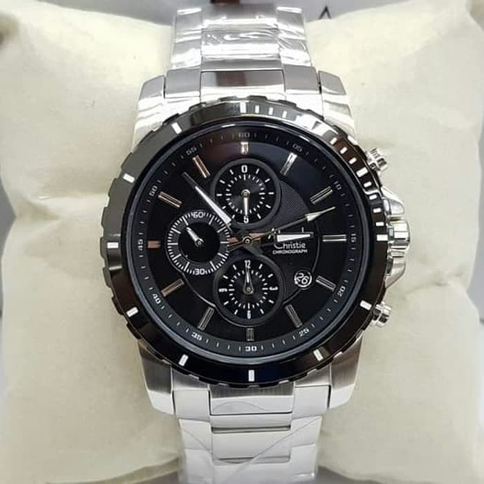 PROMO jam tangan pria alexander cristie ac6141 / ac 6141 original silver black BEST SELLER