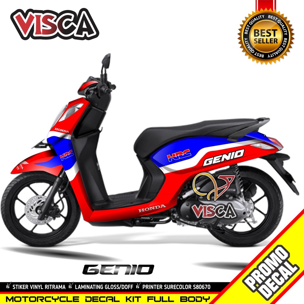 Decal Genio Full Body 2022 Stiker Genio Variasi 2022 Full Body Stiker Motor Genio 2022 Striping Geni