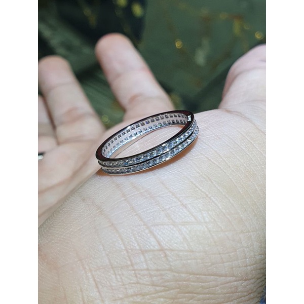 cincin ring listring size gede emas putih 750