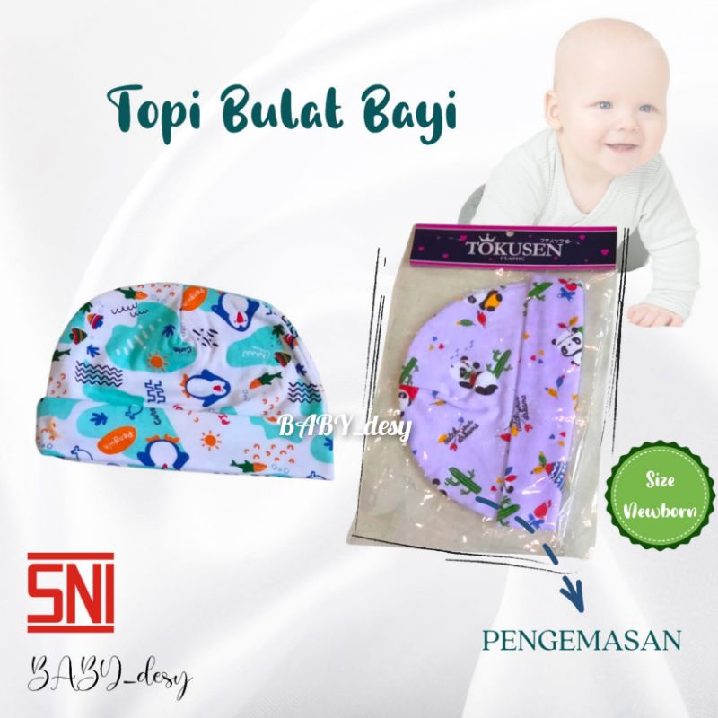 TOPI BAYI BULAT NEWBORN SNI / TOPI BAYI BULAT / KUPLUK BAYI