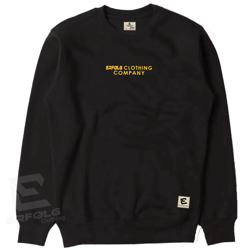 Switer Oblong Black Hitam Crewneck Cream Pria Wanita Original Erfolg Clothing Sweater Kream Oblong Motif Sablon Keren Kekinian Sweter Crowneck Jumbo Oversize Unisex Bahan Katun Tabal Sweatshirt Cardigan Couple Pasangan Premium