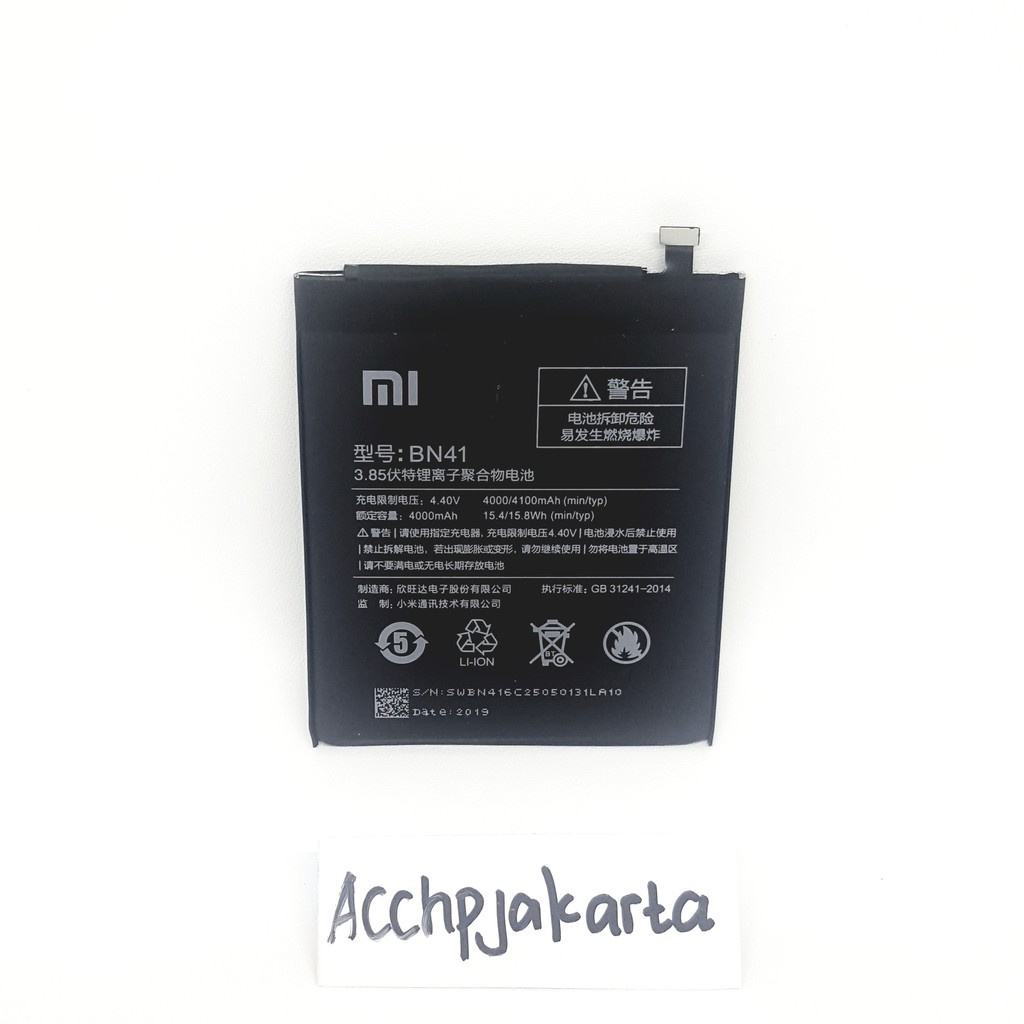 Baterai XiaoMi Redmi Note 4 Mediatek BN41 Original Batre Batrei Xiaumi BN 41 Xiao Mi Battery