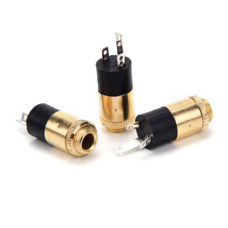 (Happy) 5pcs Pj392 Jack Audio 3.5mm Female Warna Emas Untuk Headphone