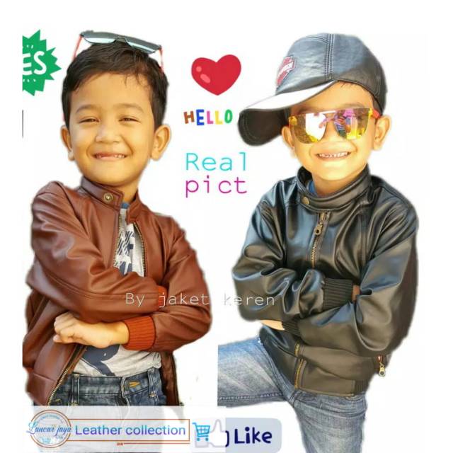 Jaket Kulit Anak Semi Kulit Laki Laki Cowok Cewek Perempuan Karakter Kualitas Premium Asli Garut