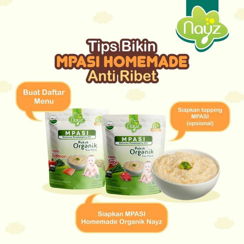 NAYZ MPASI Homemade  Organik Bubur Bayi Non Instant Homemade Organic