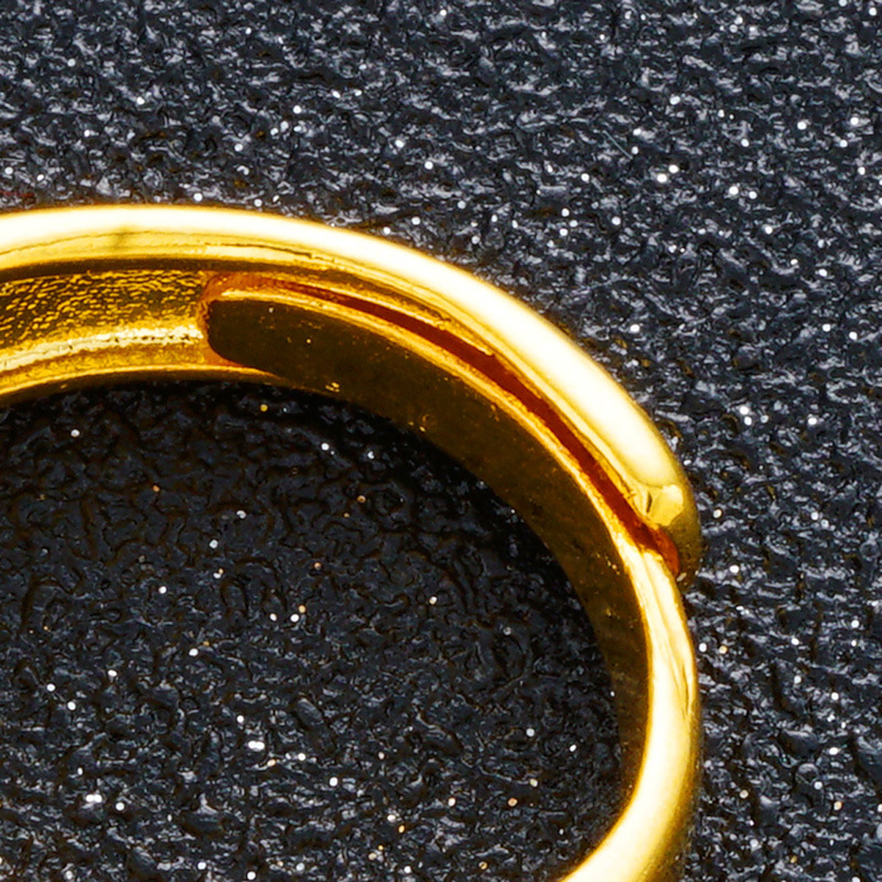 Cincin Emas Asli Kadar 375 Model Terbuka Dapat Disesuaikan Bahan Zirkon Untuk Pria