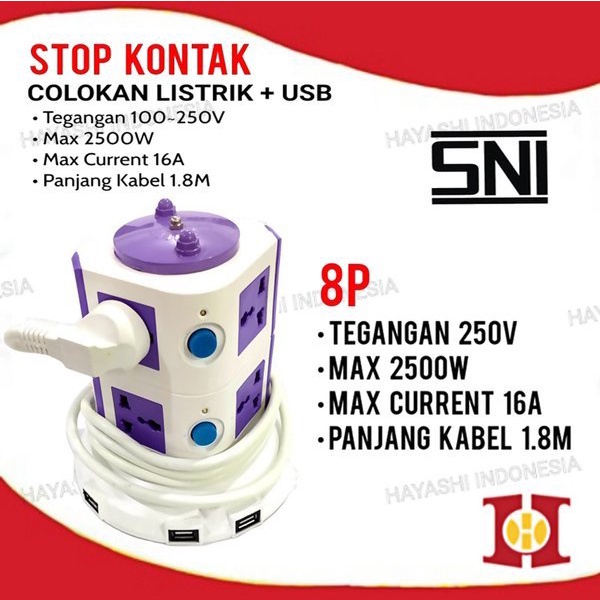 Stop Kontak Colokan Listrik Saklar Listrik dengan USB