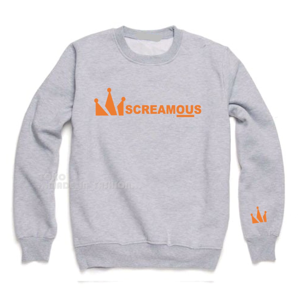 Sweater Crewneck Screamous Premium Unisex / Crewneck Pria Keren / Sweater Wanita Oversize