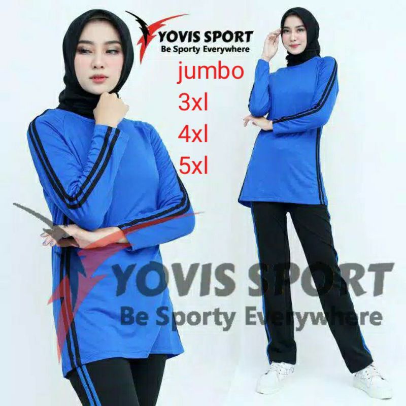 setelan baju Senam wanita panjang jumbo / Setelan baju olahraga wanita panjang jumbo / set baju sena