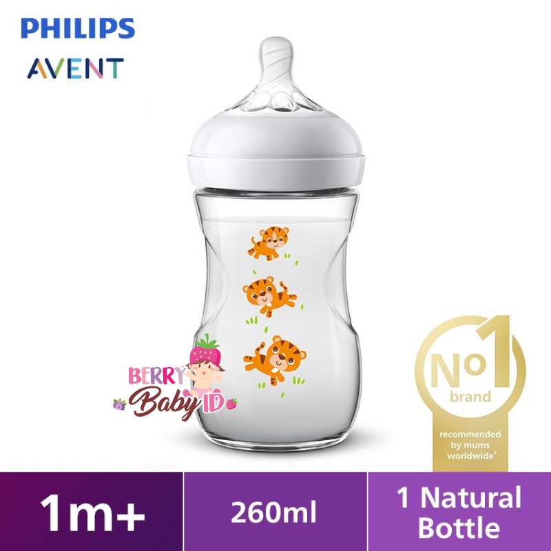 Philips Avent Natural Botol Susu Bayi Single Pack 125ml 260ml 0m+ 1m+ Berry Mart