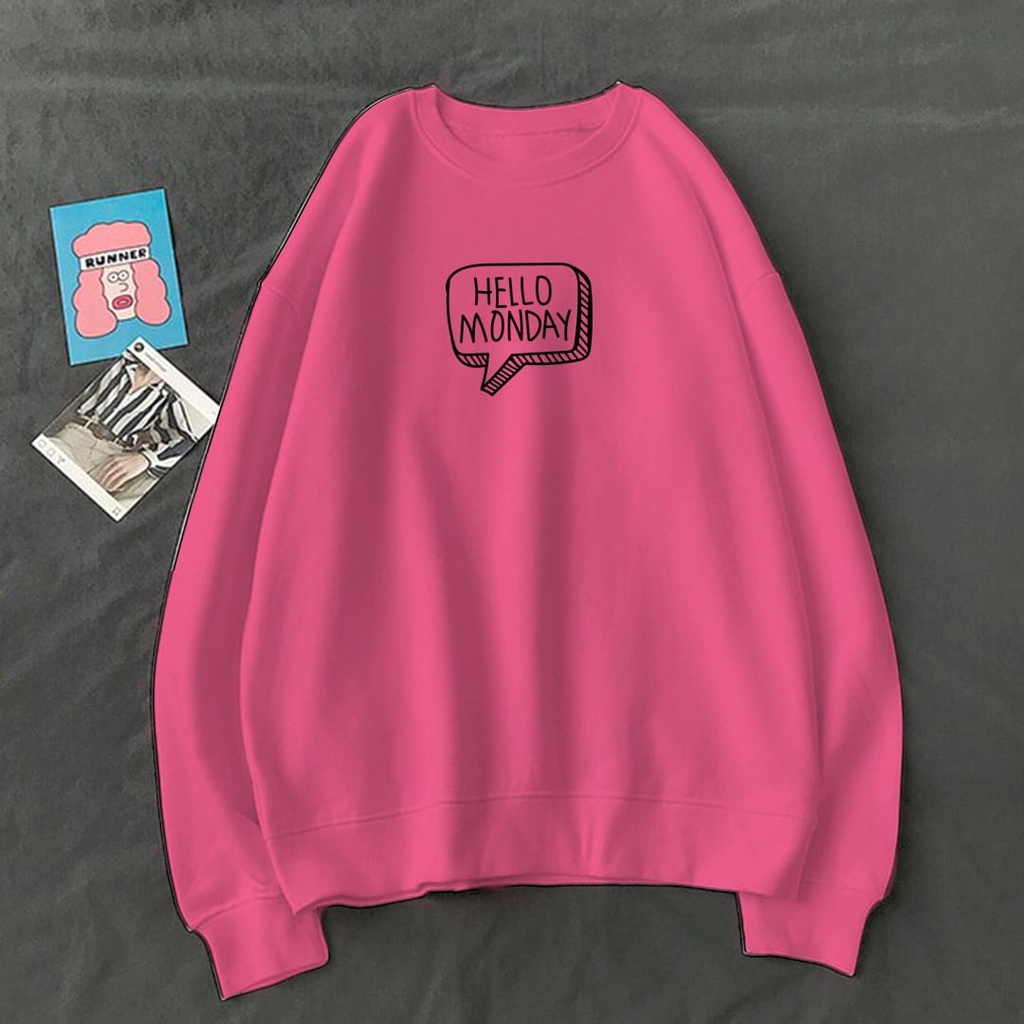 SWEATER WANITA HELLO MONDAY /// ATASAN WANITA TEBAL KEKINIAN TERBARU''