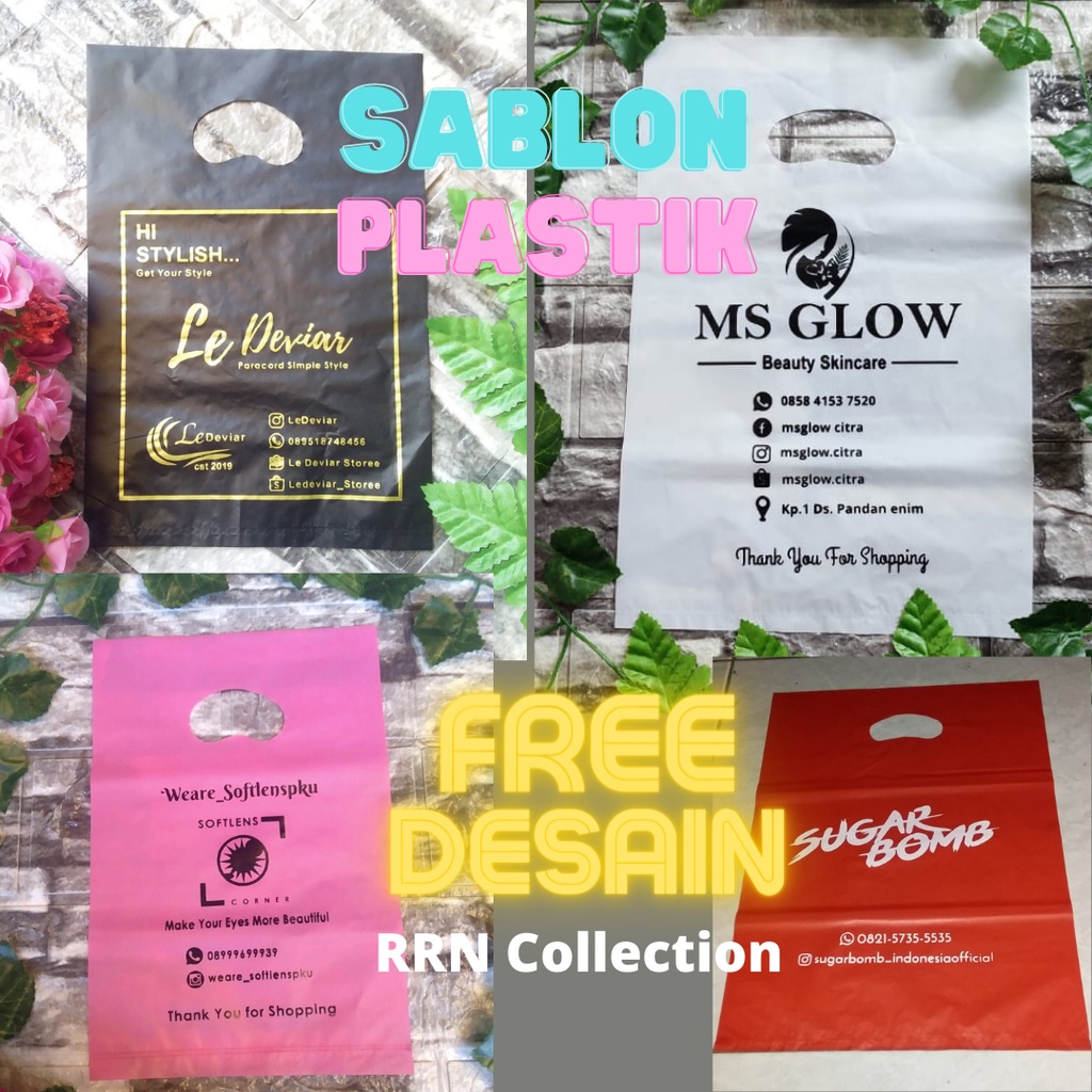 Free Desain Sablon plastik packing Uk.25x35cm Gratis Desain Minim 100/sablon plastik olshop/sablon plastik shopping bag/sablon plastik custom/plastik sablon