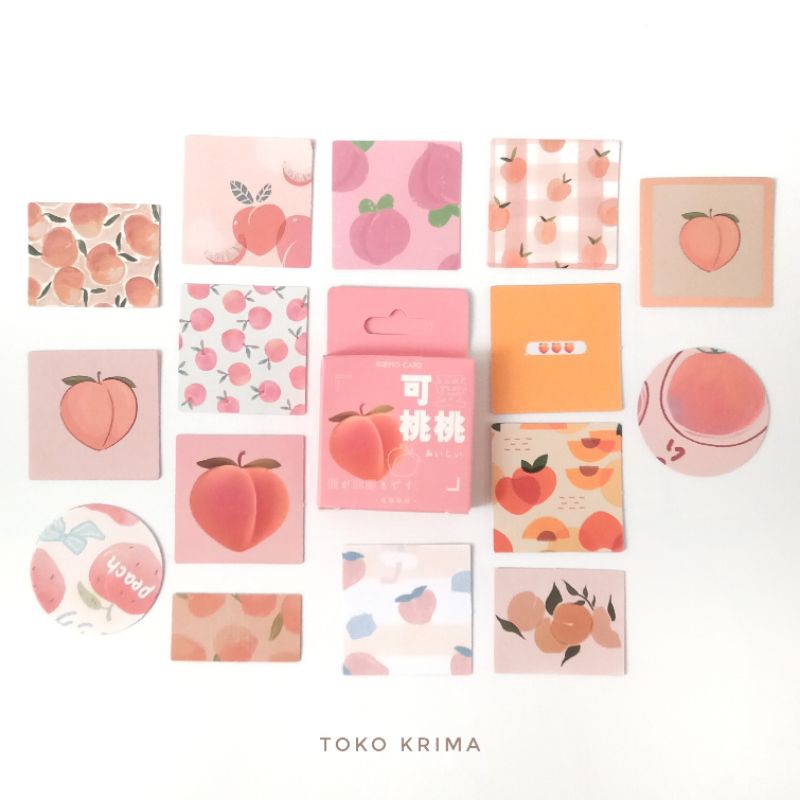 

Set Stiker Sticker Pack Aesthetic Box Mini Isi 45 pcs Tema Buah Peach Untuk Deco Jurnal Diary