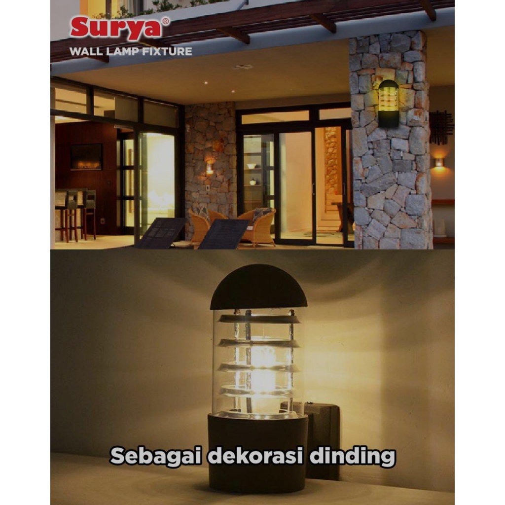 Surya Lampu Dinding Satu Sisi / Wall Lamp Outdoor Indoor /Tempat lampu Minimalis/ Dekorasi Lampu Modern